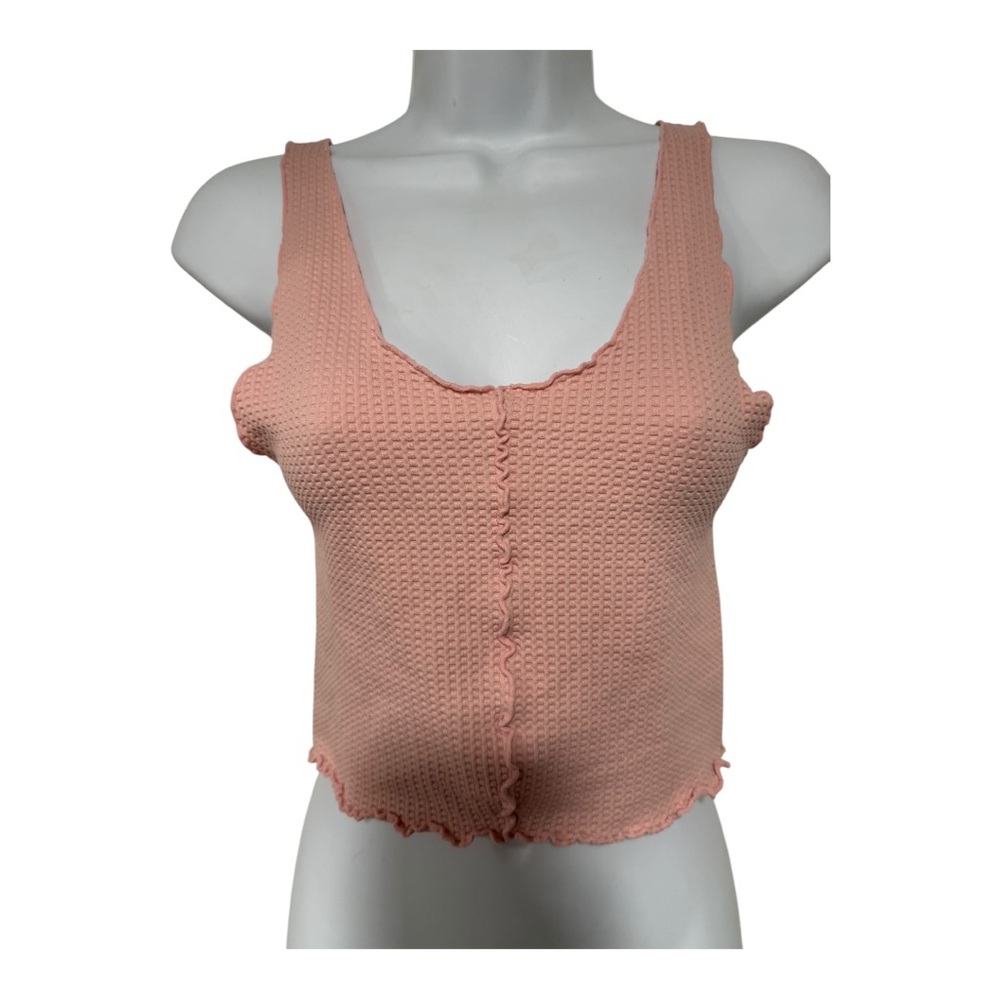 Pink Ribbed Crop Tank Top - Picture 2 of 4
